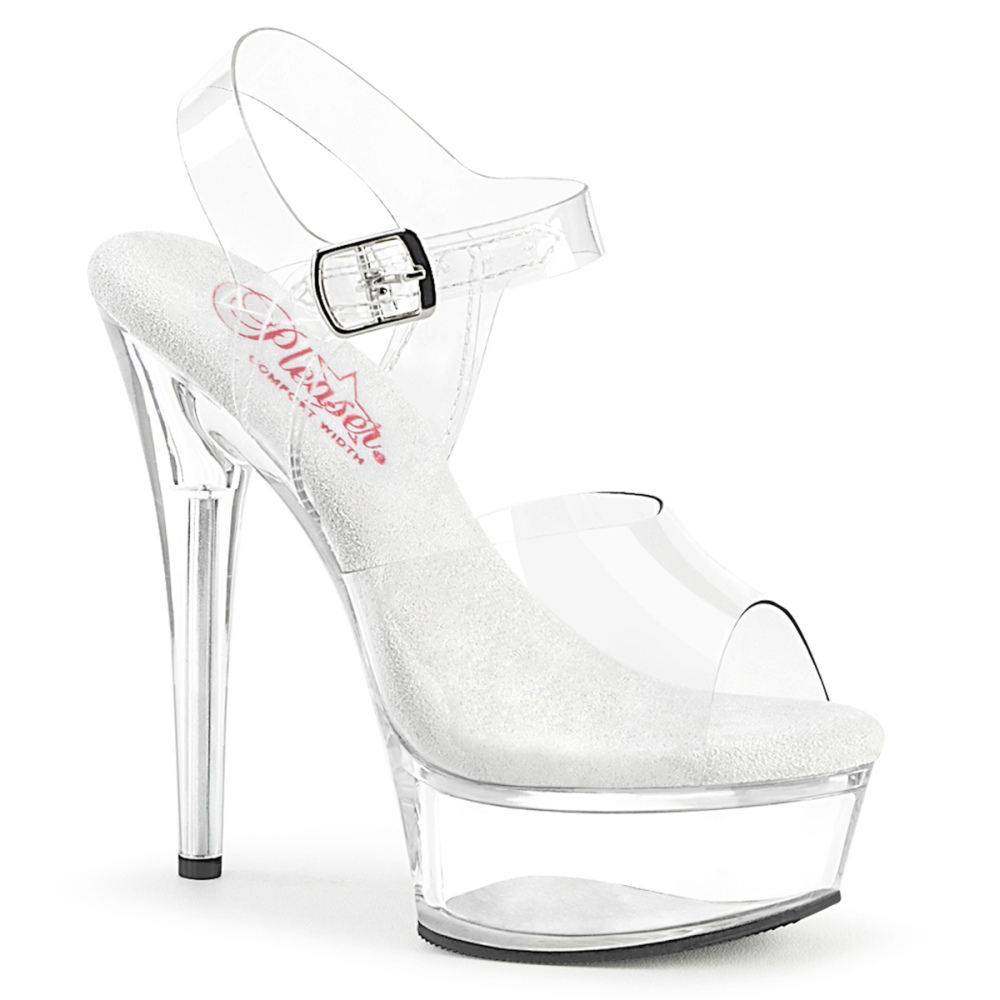 Pleaser - EXCITE608 KnöchelriemenSandale - Transparent